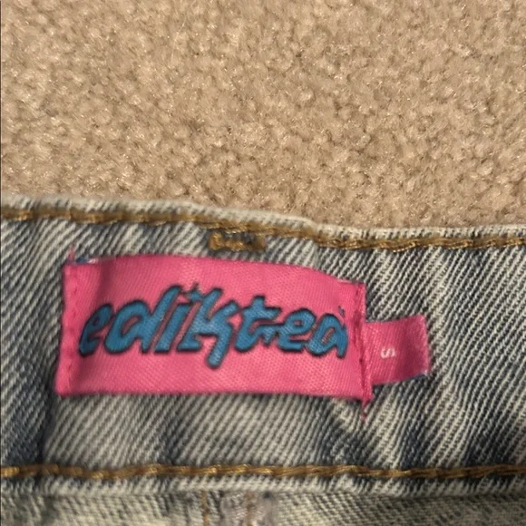 Edikted Light Blue Flare Jeans With Bow - Picture 3 of 5